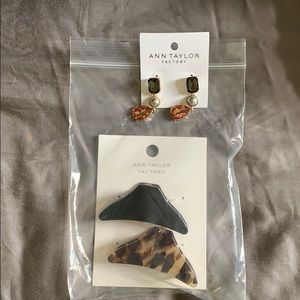 Ann taylor earrings and hair clips NEW